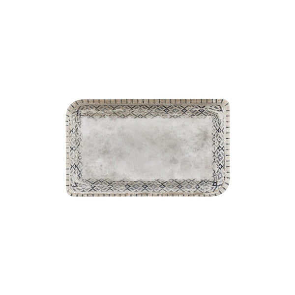 Turgla Zafira 11.75Inch  x 7Inch  x h:0Inch  Rectangular Beige Vitrified Platter SKU: T-RUGAR34DT-6
