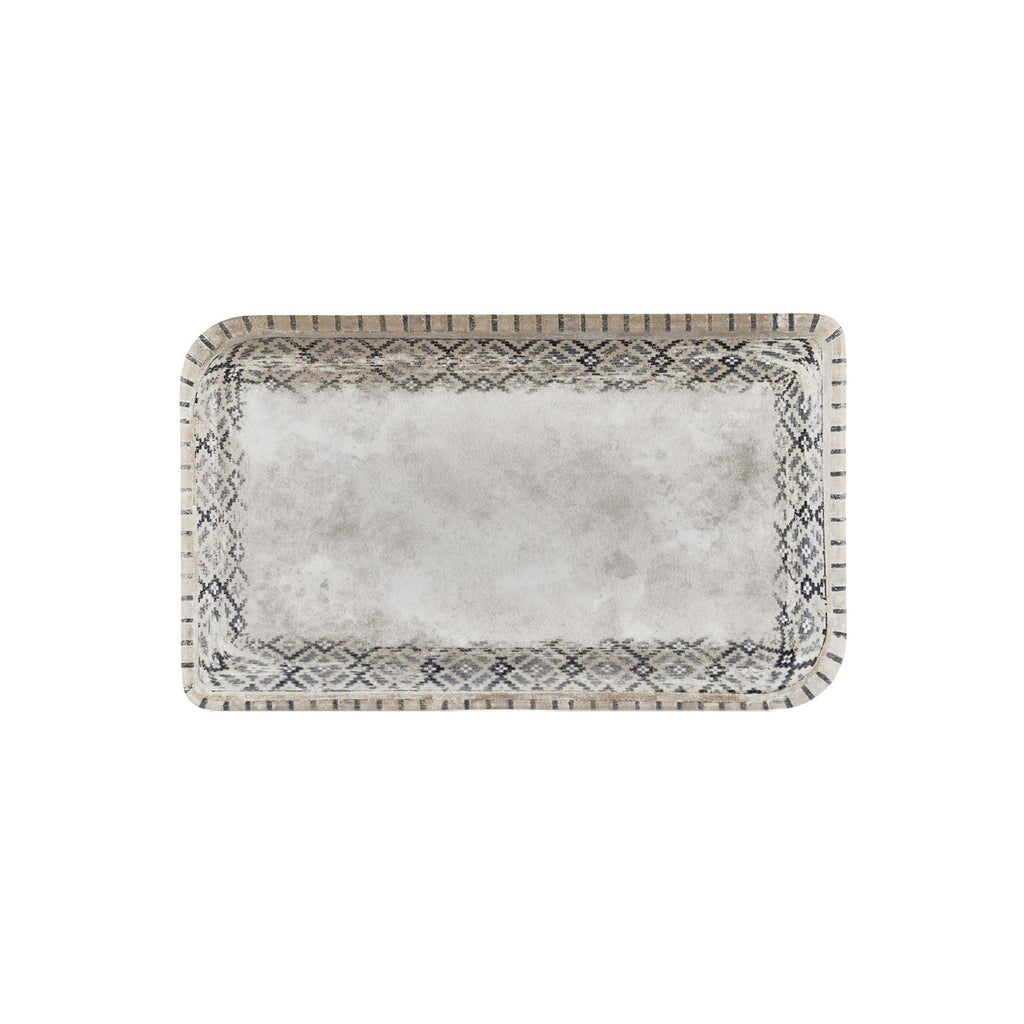 Turgla Zafira 13.75Inch  x 6.25Inch  x h:0Inch  Rectangular Beige Vitrified Platter SKU: T-RUGAR38DT-6