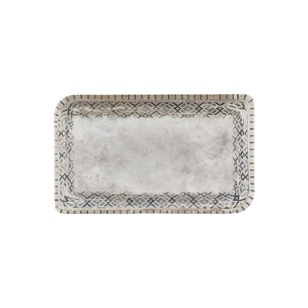 Turgla Zafira 13.75Inch  x 6.25Inch  x h:0Inch  Rectangular Beige Vitrified Platter SKU: T-RUGAR38DT-6