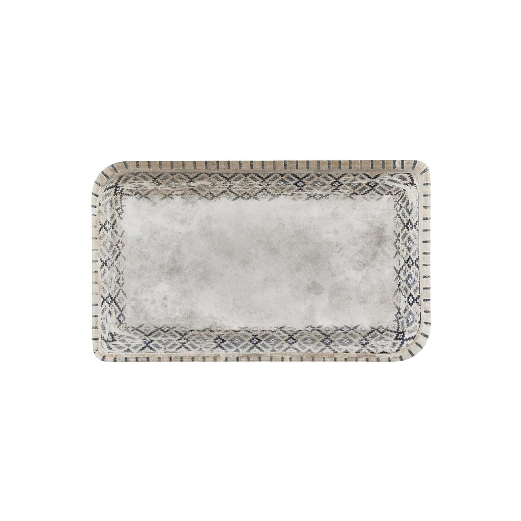 Turgla Zafira 13.75Inch  x 8.25Inch  x h:0Inch  Rectangular Beige Vitrified Platter SKU: T-RUGAR40DT-6