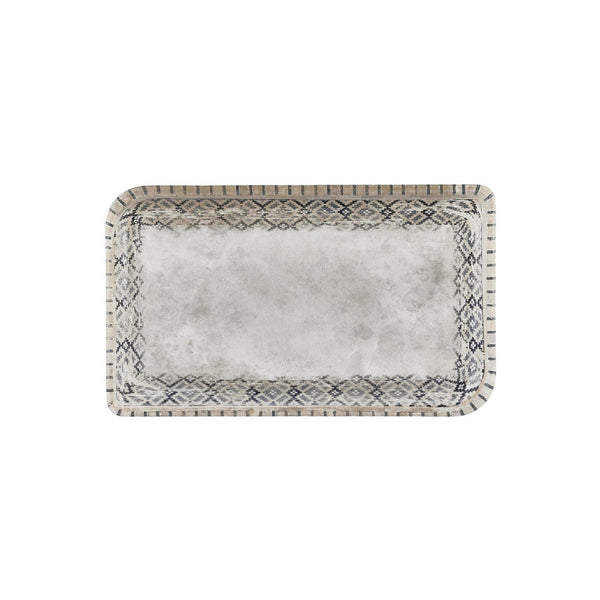 Turgla Zafira 13.75Inch  x 8.25Inch  x h:0Inch  Rectangular Beige Vitrified Platter SKU: T-RUGAR40DT-6