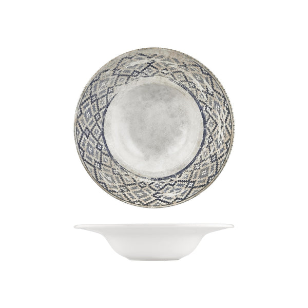 Turgla Zafira dia.11Inch  h:2.25Inch  16 oz. Round Beige Vitrified Deep Plate SKU: T-RUGGT28CK-6