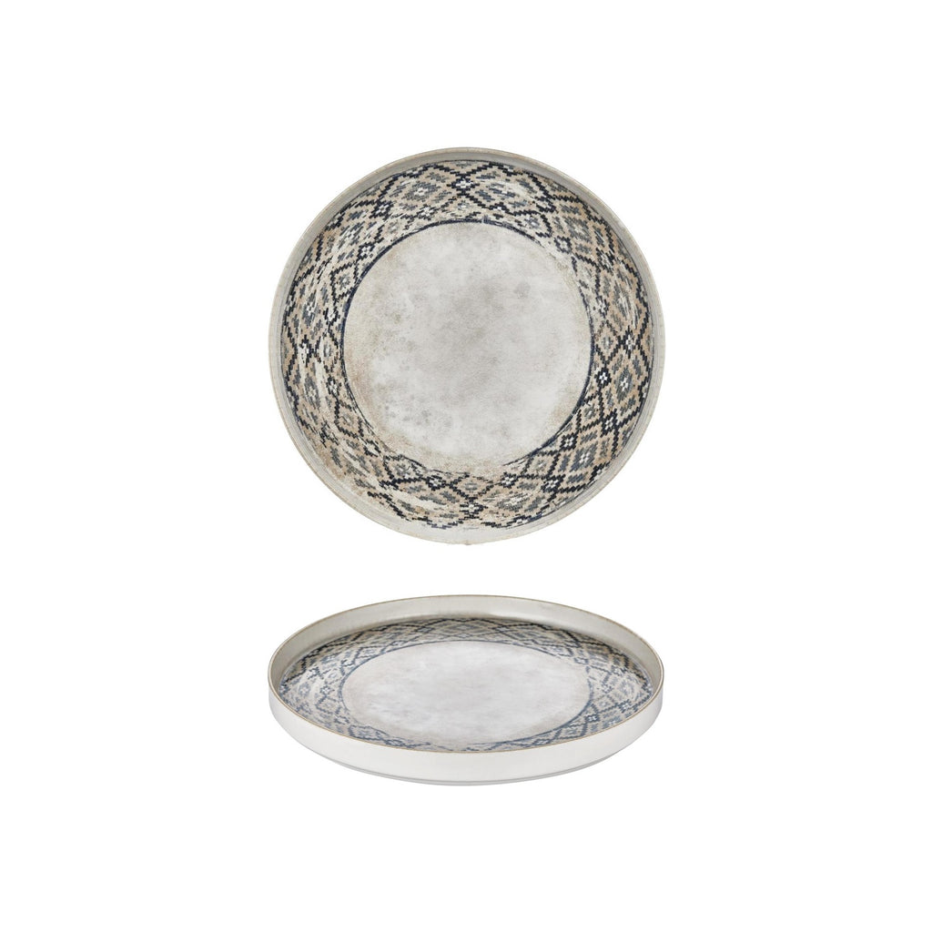 Turgla Zafira dia.9Inch  Round Beige Vitrified Plate SKU: T-RUGHL23RD-6