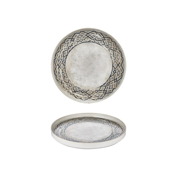 Turgla Zafira dia.9Inch  Round Beige Vitrified Plate SKU: T-RUGHL23RD-6