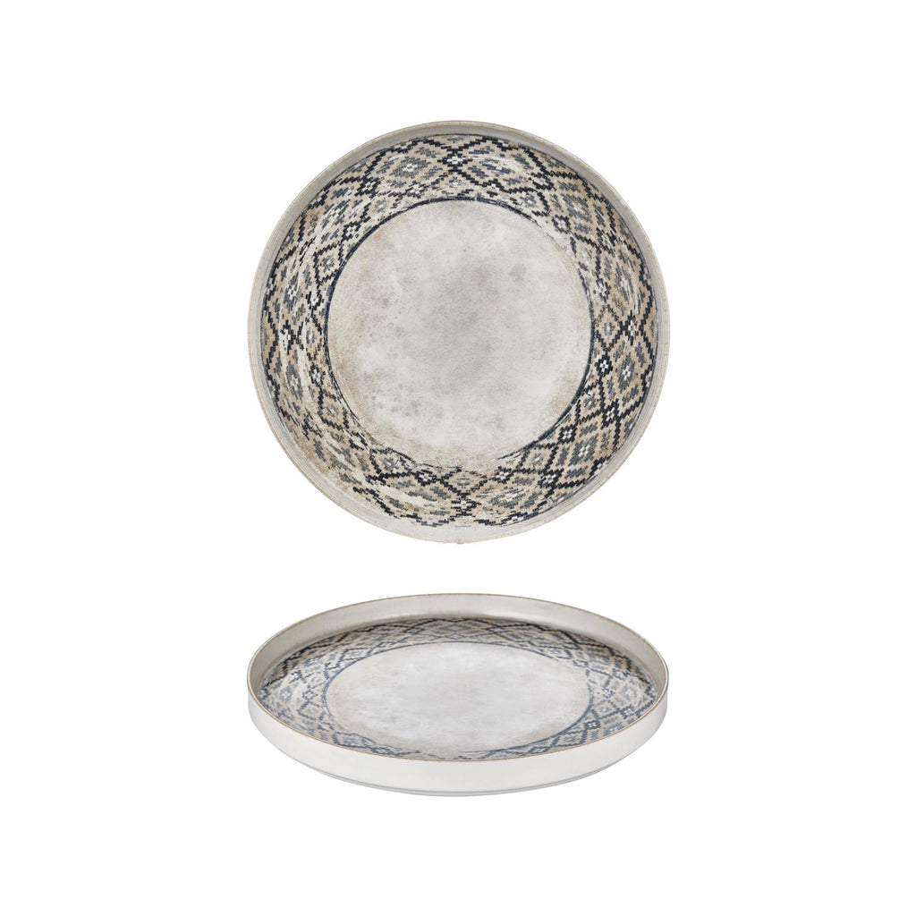 Turgla Zafira dia.9.75Inch  Round Beige Vitrified Plate SKU: T-RUGHL25RD-6