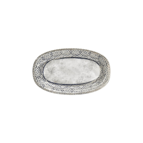 Turgla Zafira 11.5Inch  x 7Inch  x h:1.25Inch  Oval Beige Vitrified Platter SKU: T-RUGZT29OV-6
