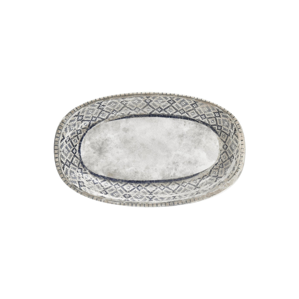 Turgla Zafira 13.5Inch  x 8Inch  x h:1.5Inch  Oval Beige Vitrified Platter SKU: T-RUGZT34OV-6