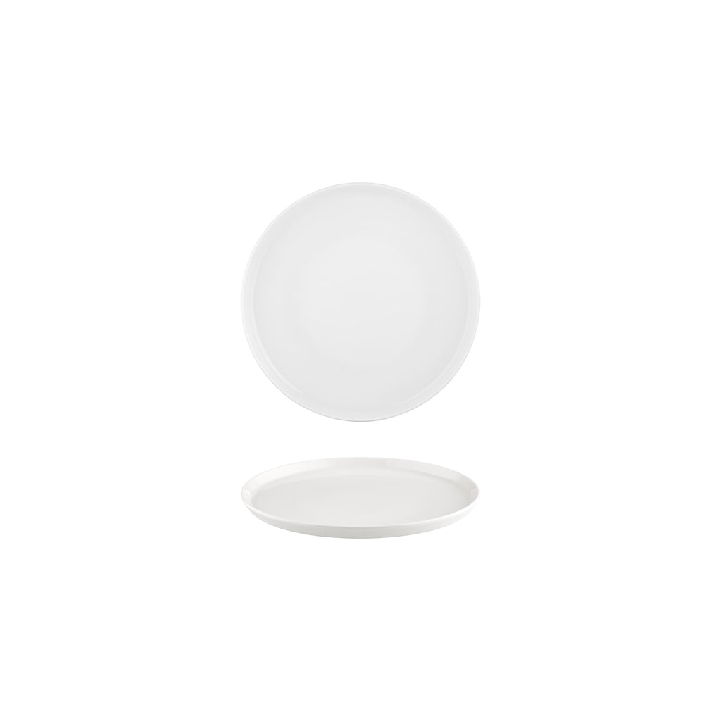 Turgla Smooth White dia.6.25Inch  Round Warm White Vitrified Plate SKU: T-SM16DZ-12