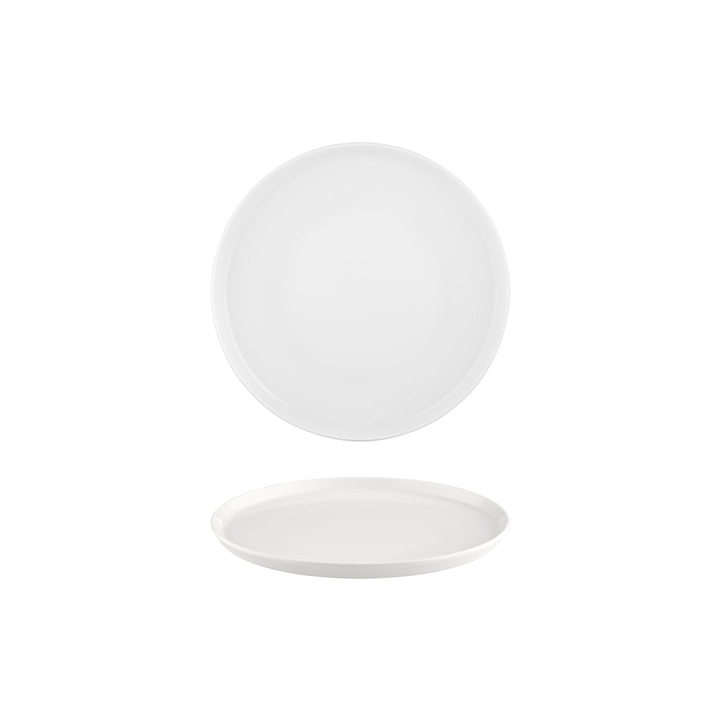 Turgla Smooth White dia.8.75Inch  Round Warm White Vitrified Plate SKU: T-SM22DZ-12