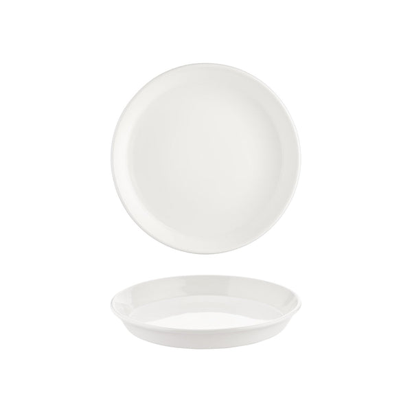 Turgla Smooth White dia.9.75Inch  h:2Inch  42 oz. Round Warm White Vitrified Deep Plate SKU: T-SM25CK-6