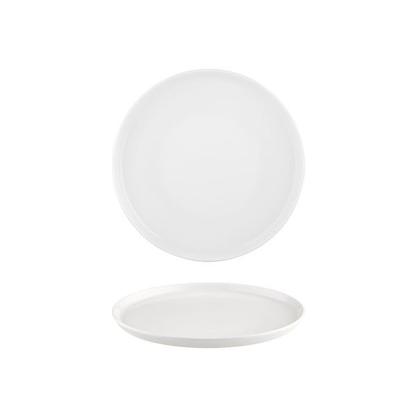 Turgla Smooth White dia.9.75Inch  Round Warm White Vitrified Plate SKU: T-SM25DZ-12