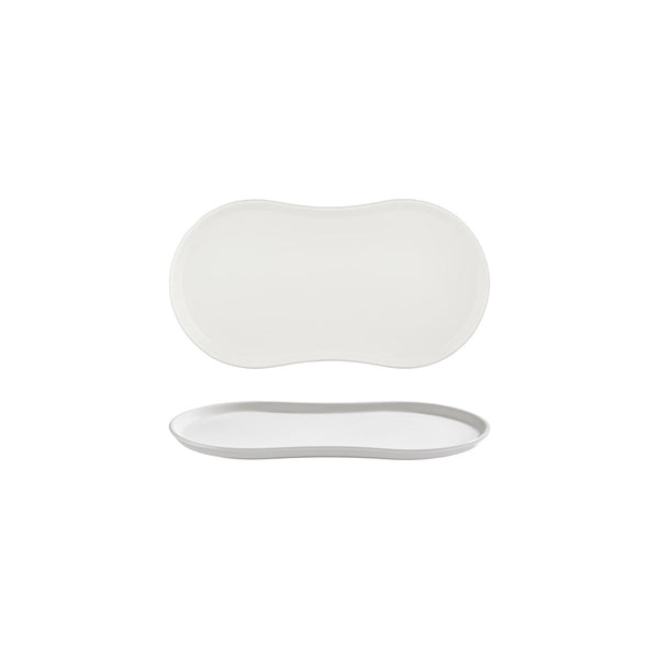 Turgla Smooth White 10.25Inch  x 6Inch  Rectangular Warm White Vitrified Plate SKU: T-SM26DT-12