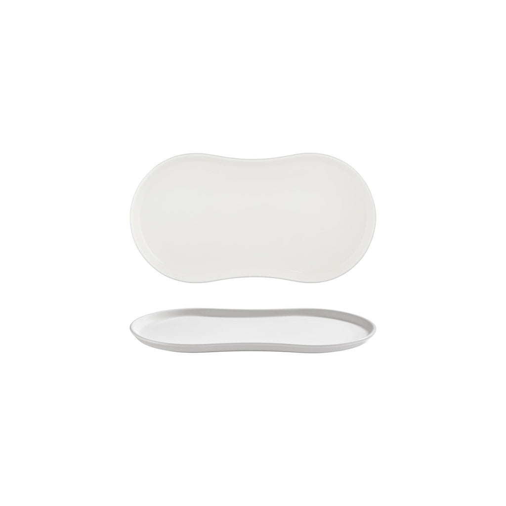 Turgla Smooth White 10.25Inch  x 6Inch  Rectangular Warm White Vitrified Plate SKU: T-SM26DT-12