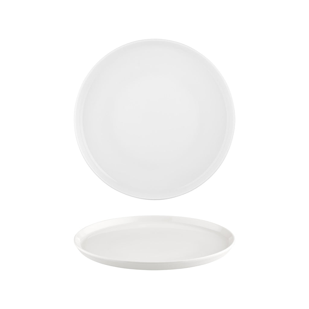 Turgla Smooth White dia.11Inch  Round Warm White Vitrified Plate SKU: T-SM28DZ-12