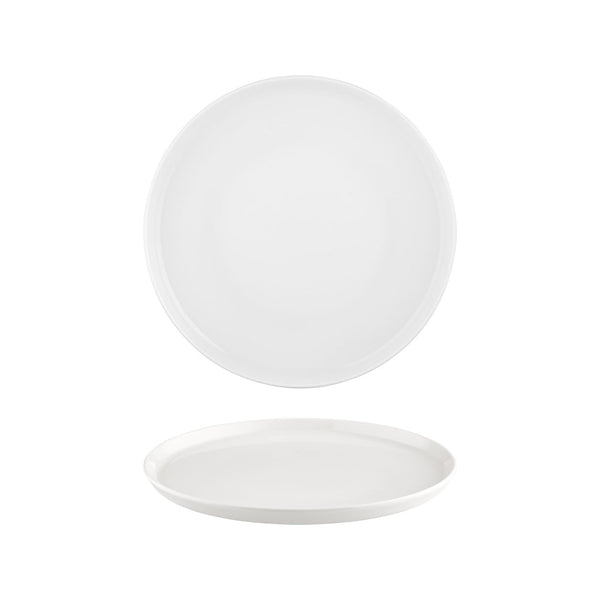 Turgla Smooth White dia.11Inch  Round Warm White Vitrified Plate SKU: T-SM28DZ-12