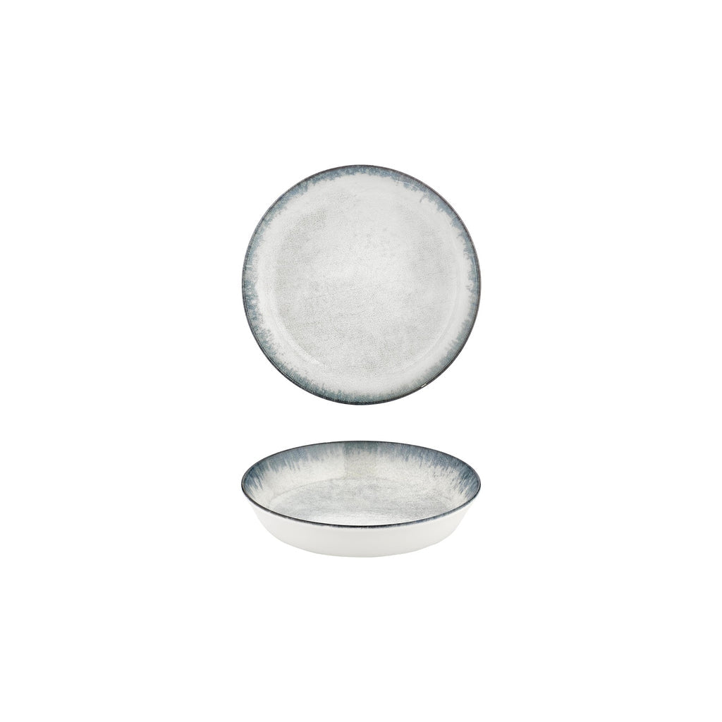Turgla Smooth Ambience Blue dia.7Inch  h:1.5Inch  20 oz. Round Blue Vitrified Deep Plate SKU: T-SMABB18CK-12