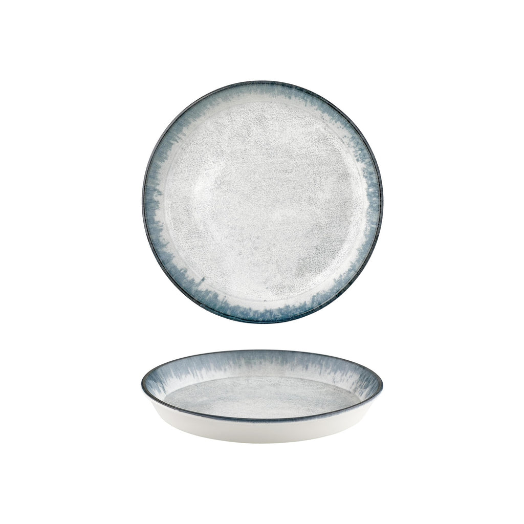 Turgla Smooth Ambience Blue dia.9.75Inch  h:2Inch  42 oz. Round Blue Vitrified Deep Plate SKU: T-SMABB25CK-6