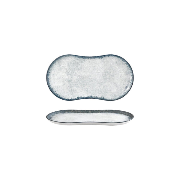 Turgla Smooth Ambience Blue 10.25Inch  x 6Inch  Rectangular Blue Vitrified Plate SKU: T-SMABB26DT-12