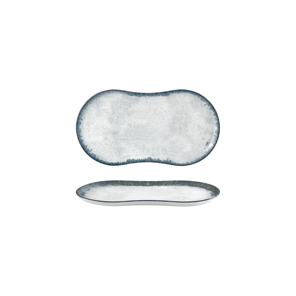 Turgla Smooth Ambience Blue 10.25Inch  x 6Inch  Rectangular Blue Vitrified Plate SKU: T-SMABB26DT-12