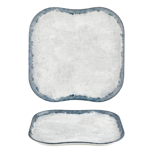 Turgla Smooth Ambience Blue 13.25Inch  x 13.25Inch  Square Blue Vitrified Plate SKU: T-SMABB40KR-6