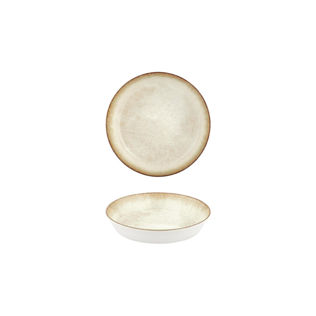 Turgla Smooth Ambience Yellow dia.5.75Inch  h:1.25Inch  9 oz. Round Beige Vitrified Deep Plate SKU: T-SMABY145CK-24