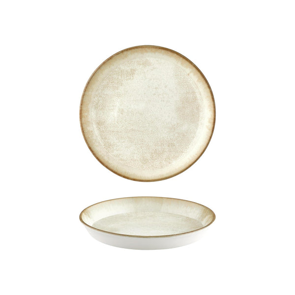 Turgla Smooth Ambience Yellow dia.9.75Inch  h:2Inch  42 oz. Round Beige Vitrified Deep Plate SKU: T-SMABY25CK-6