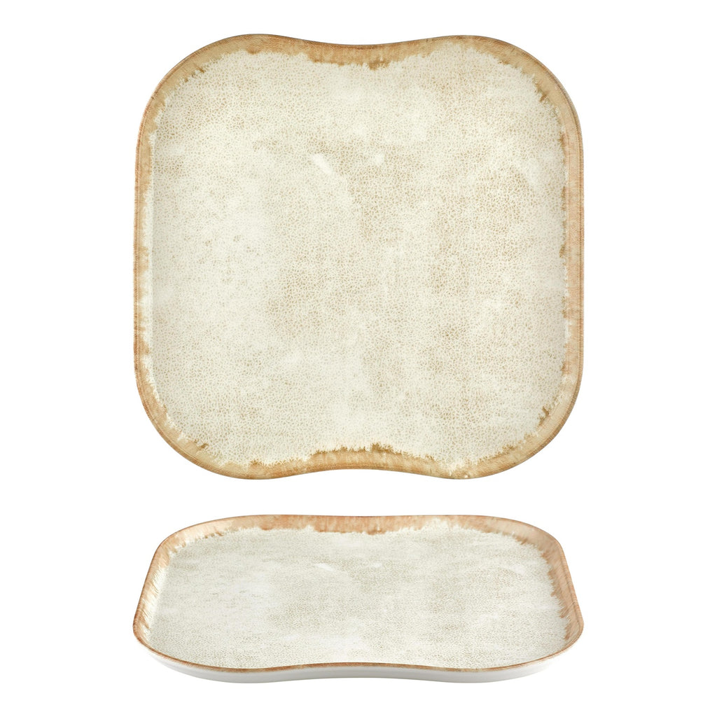 Turgla Smooth Ambience Yellow 13.25Inch  x 13.25Inch  Square Beige Vitrified Plate SKU: T-SMABY40KR-6