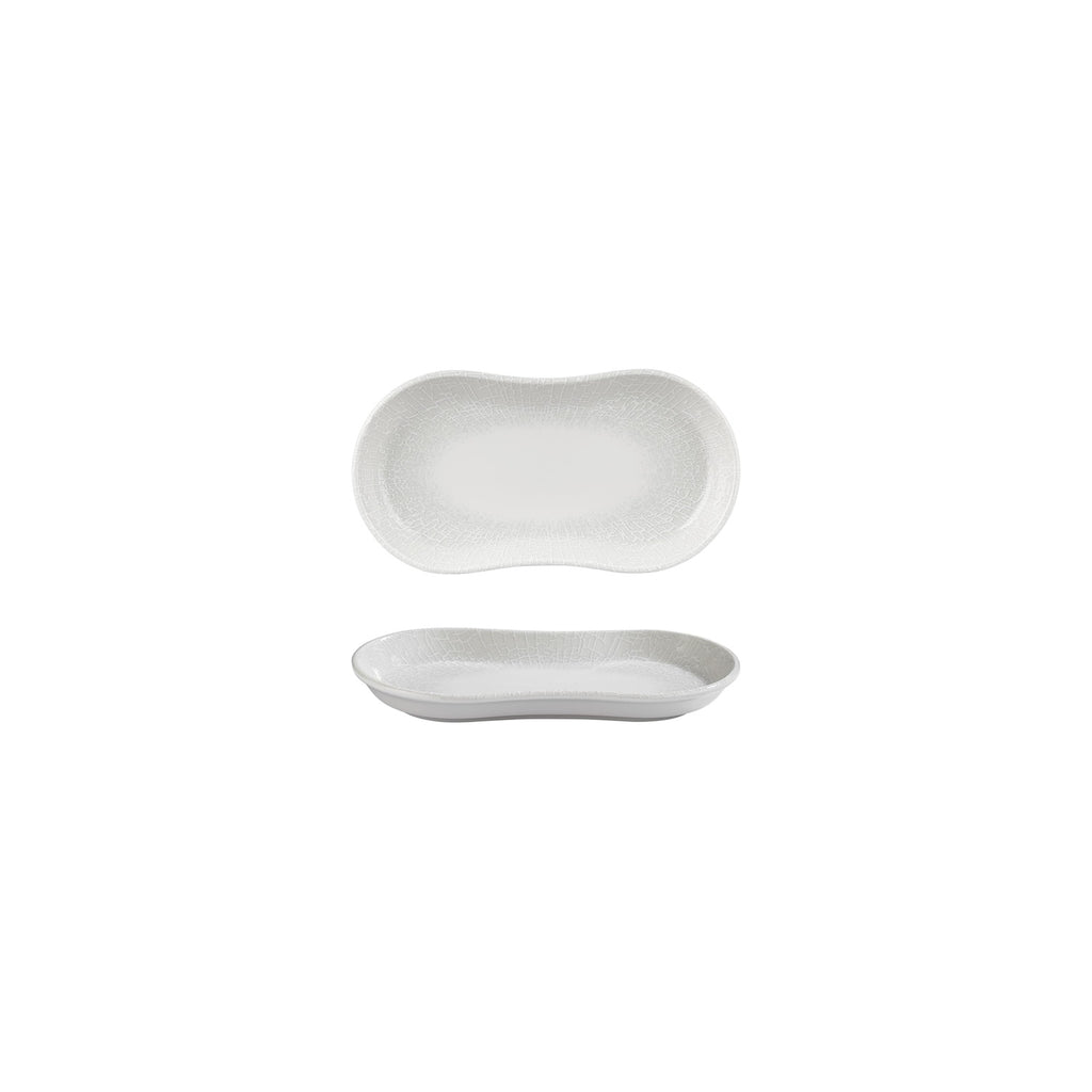 Turgla Illusion 7.5Inch  x 4.25Inch  x h:1Inch  Oval Blue Vitrified Platter SKU: T-SMLUS19OV-12