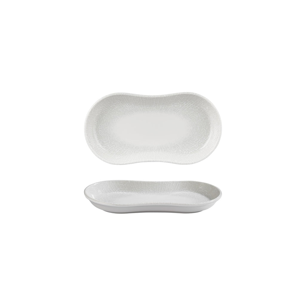 Turgla Illusion 9.5Inch  x 5.5Inch  x h:1Inch  Oval Blue Vitrified Platter SKU: T-SMLUS24OV-12