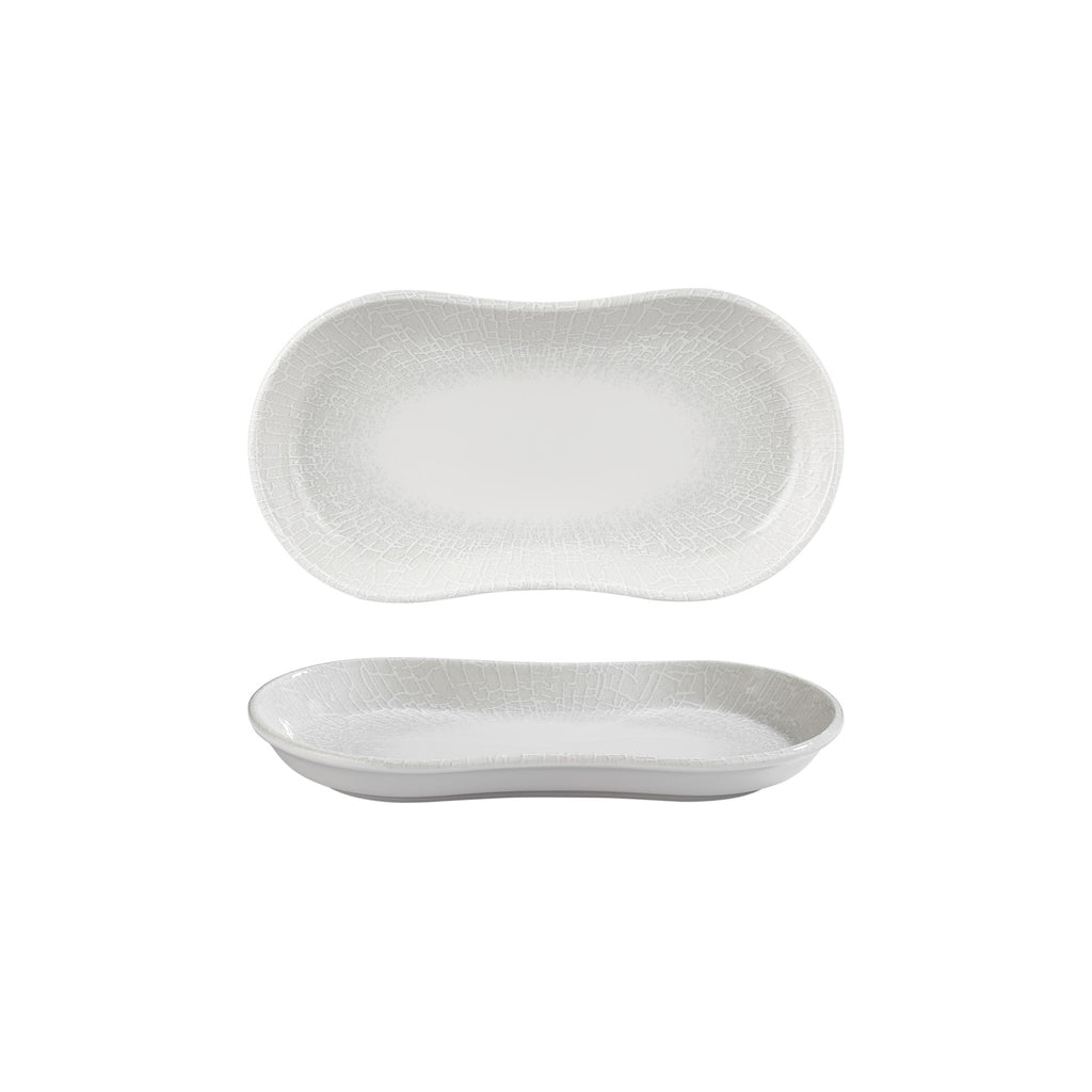 Turgla Illusion 11.5Inch  x 6.75Inch  x h:1.25Inch  Oval Blue Vitrified Platter SKU: T-SMLUS29OV-6