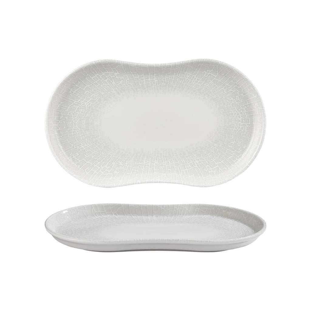 Turgla Illusion 15Inch  x 7.75Inch  x h:0Inch  Rectangular Blue Vitrified Platter SKU: T-SMLUS38DT-6
