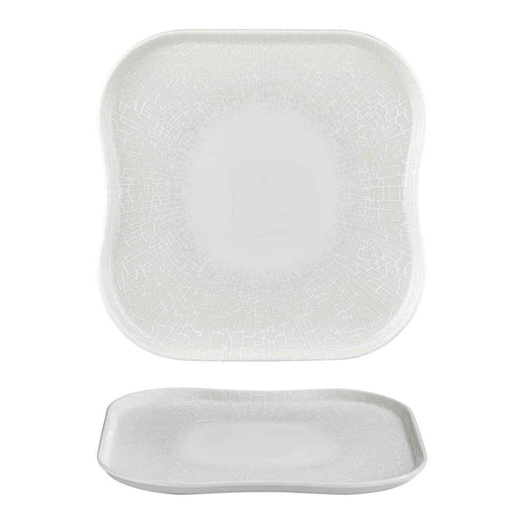 Turgla Illusion 13.25Inch  x 13.25Inch  Square Blue Vitrified Plate SKU: T-SMLUS40KR-6