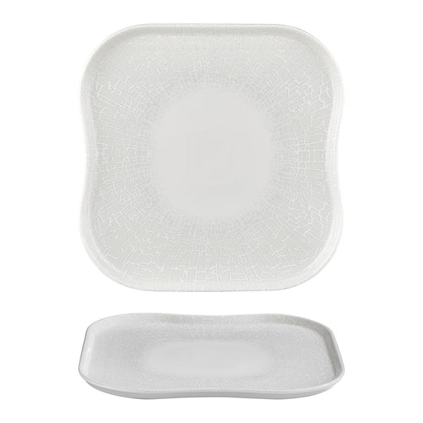 Turgla Illusion 13.25Inch  x 13.25Inch  Square Blue Vitrified Plate SKU: T-SMLUS40KR-6