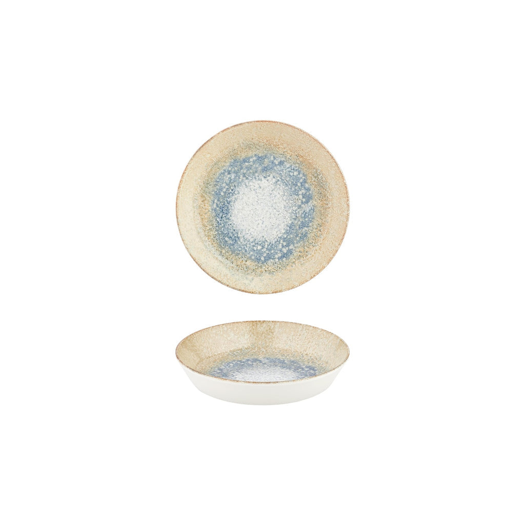 Turgla Smooth Reaction dia.7Inch  h:1.5Inch  20 oz. Round Yellow Vitrified Deep Plate SKU: T-SMRT18CK-12