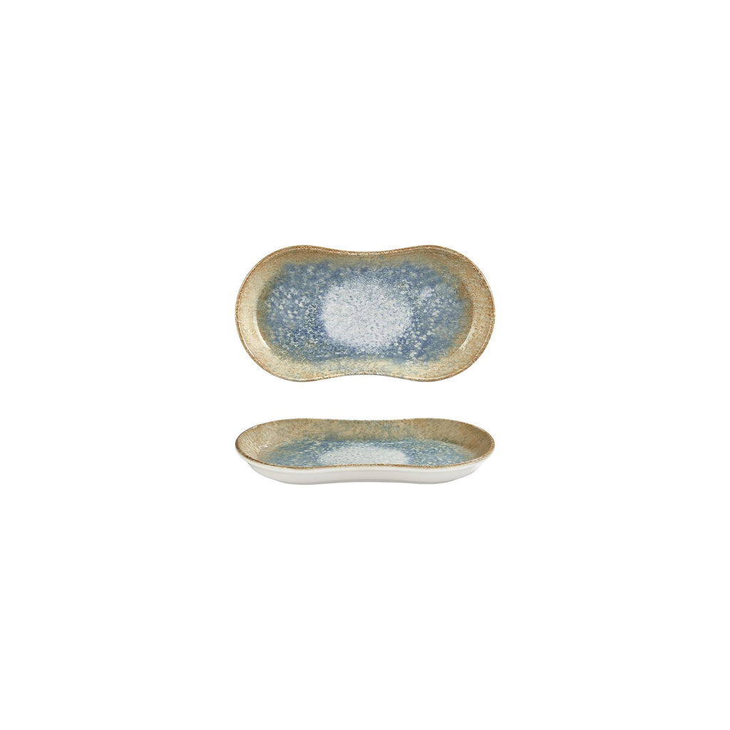 Turgla Smooth Reaction 7.5Inch  x 4.25Inch  x h:1Inch  Oval Yellow Vitrified Platter SKU: T-SMRT19OV-12