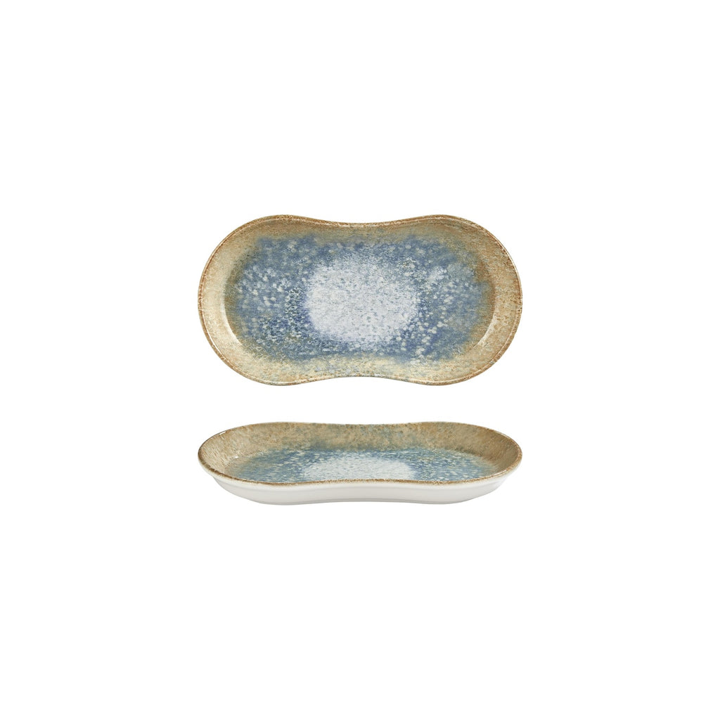 Turgla Smooth Reaction 9.5Inch  x 5.5Inch  x h:1Inch  Oval Yellow Vitrified Platter SKU: T-SMRT24OV-12