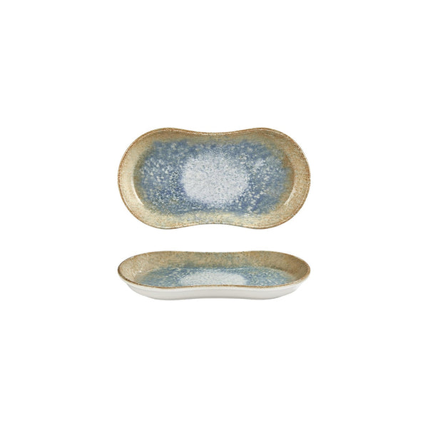 Turgla Smooth Reaction 9.5Inch  x 5.5Inch  x h:1Inch  Oval Yellow Vitrified Platter SKU: T-SMRT24OV-12