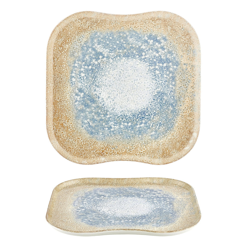 Turgla Smooth Reaction 13.25Inch  x 13.25Inch  Square Yellow Vitrified Plate SKU: T-SMRT40KR-6