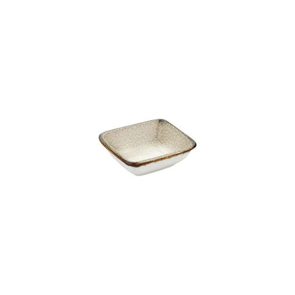 Turgla Spazio 4Inch  x 3.5Inch  x h:0.5Inch  2 oz. Square Decorated Vitrified Bowl SKU: T-SZAR13KS-24