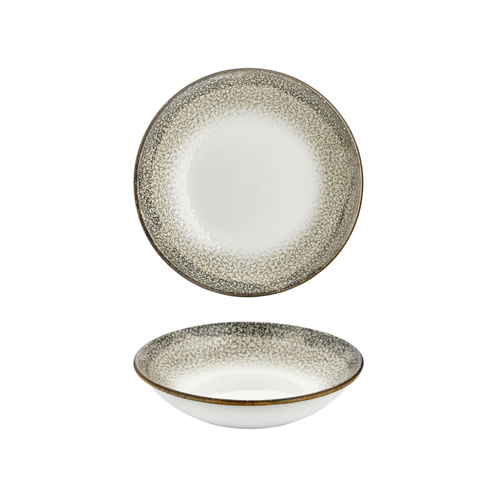 Turgla Spazio dia.9.75Inch  h:2Inch  44 oz. Round Decorated Vitrified Deep Plate SKU: T-SZFL25CK-6