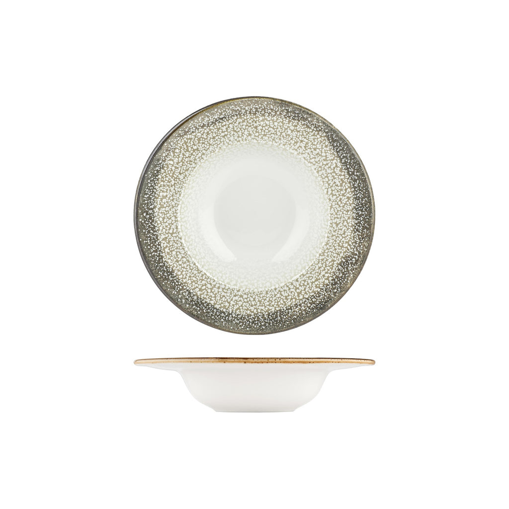 Turgla Spazio dia.9.75Inch  h:2Inch  14 oz. Round Decorated Vitrified Deep Plate SKU: T-SZGT25CK-6