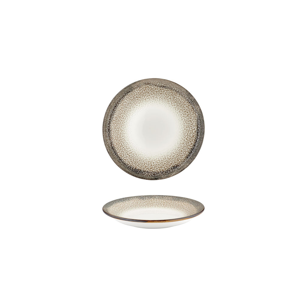 Turgla Spazio dia.4.25Inch  h:1Inch  3 oz. Round Decorated Vitrified Deep Plate SKU: T-SZZT11CK-24