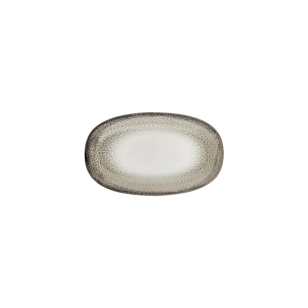 Turgla Spazio 9.5Inch  x 5.75Inch  x h:1Inch  Oval Decorated Vitrified Platter SKU: T-SZZT24OV-12