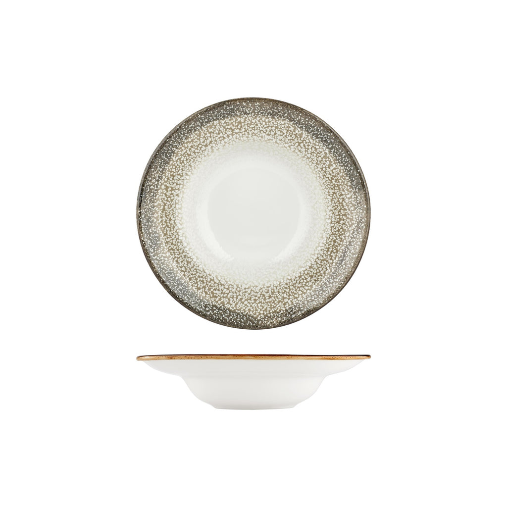 Turgla Spazio dia.9.75Inch  h:2.25Inch  14 oz. Round Decorated Vitrified Deep Plate SKU: T-SZZT25CK-6