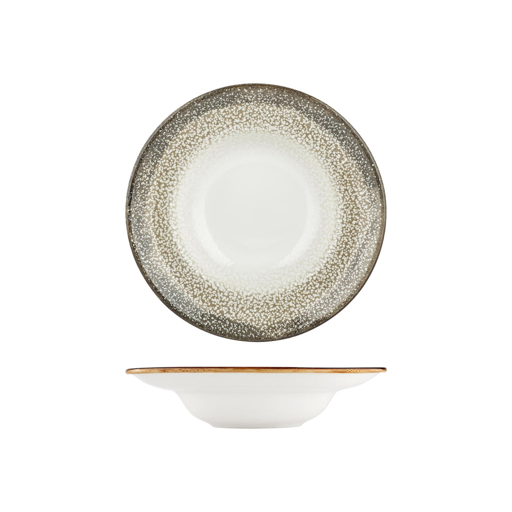 Turgla Spazio dia.10.75Inch  h:2.5Inch  17 oz. Round Decorated Vitrified Deep Plate SKU: T-SZZT27CK-6