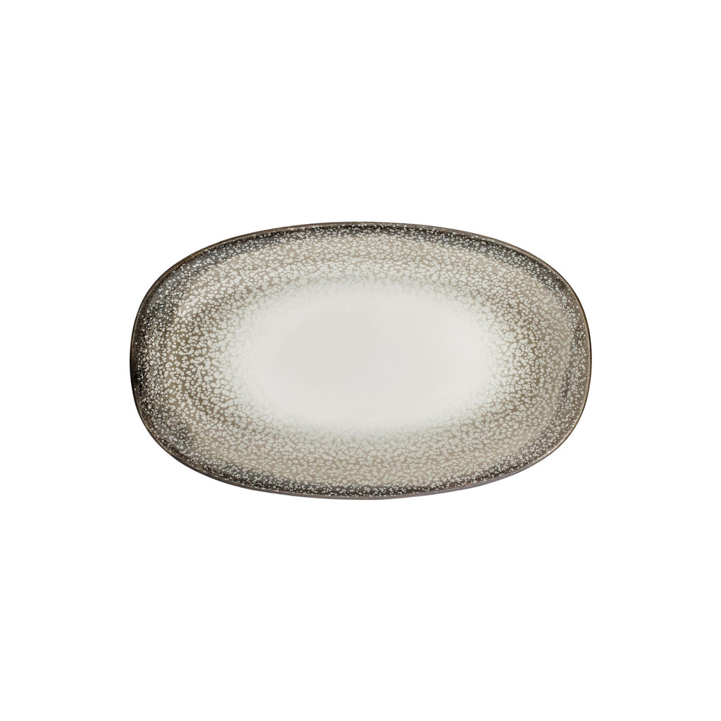 Turgla Spazio 13.5Inch  x 8Inch  x h:1.5Inch  Oval Decorated Vitrified Platter SKU: T-SZZT34OV-6