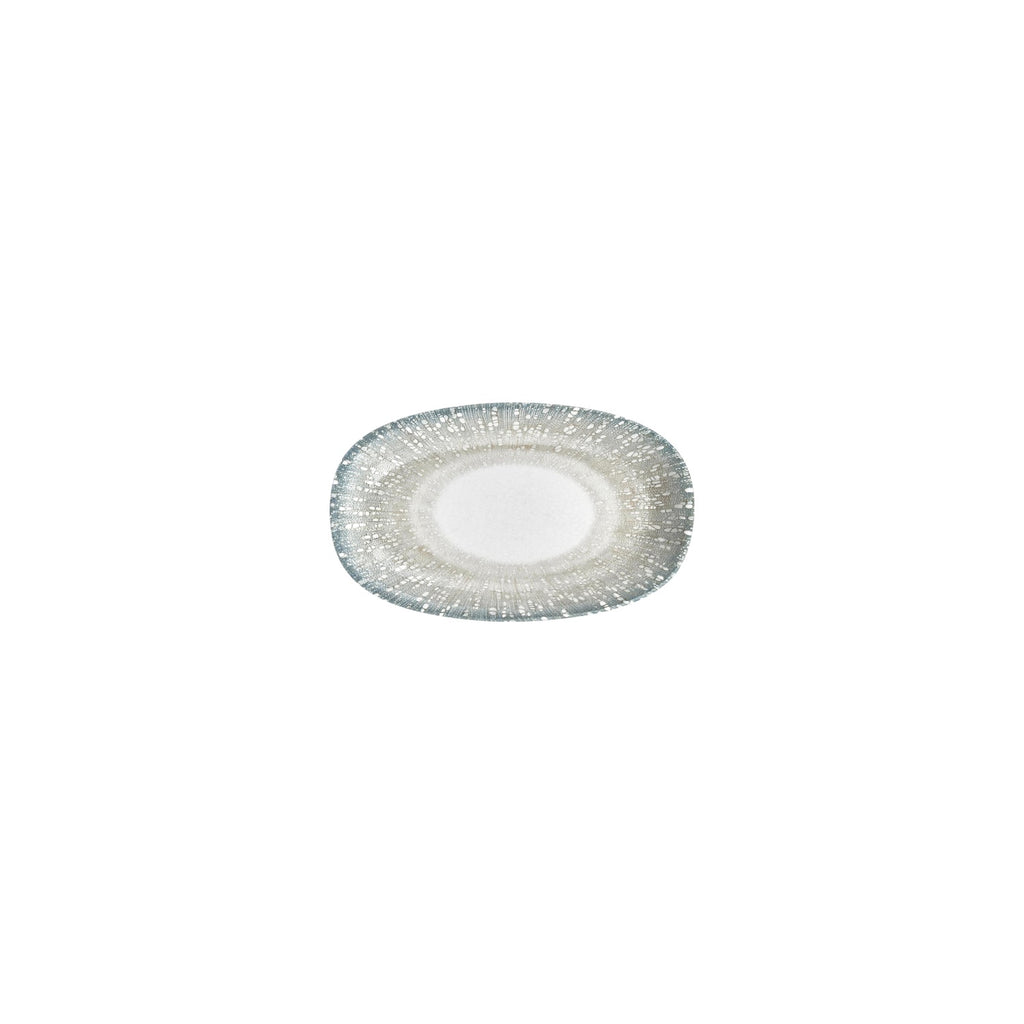 Turgla Vista 7.5Inch  x 4.25Inch  x h:1Inch  Oval Green Vitrified Platter SKU: T-VISZT19OV-12