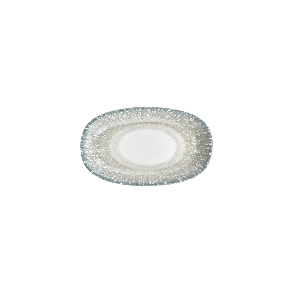 Turgla Vista 9.5Inch  x 5.75Inch  x h:1Inch  Oval Green Vitrified Platter SKU: T-VISZT24OV-12