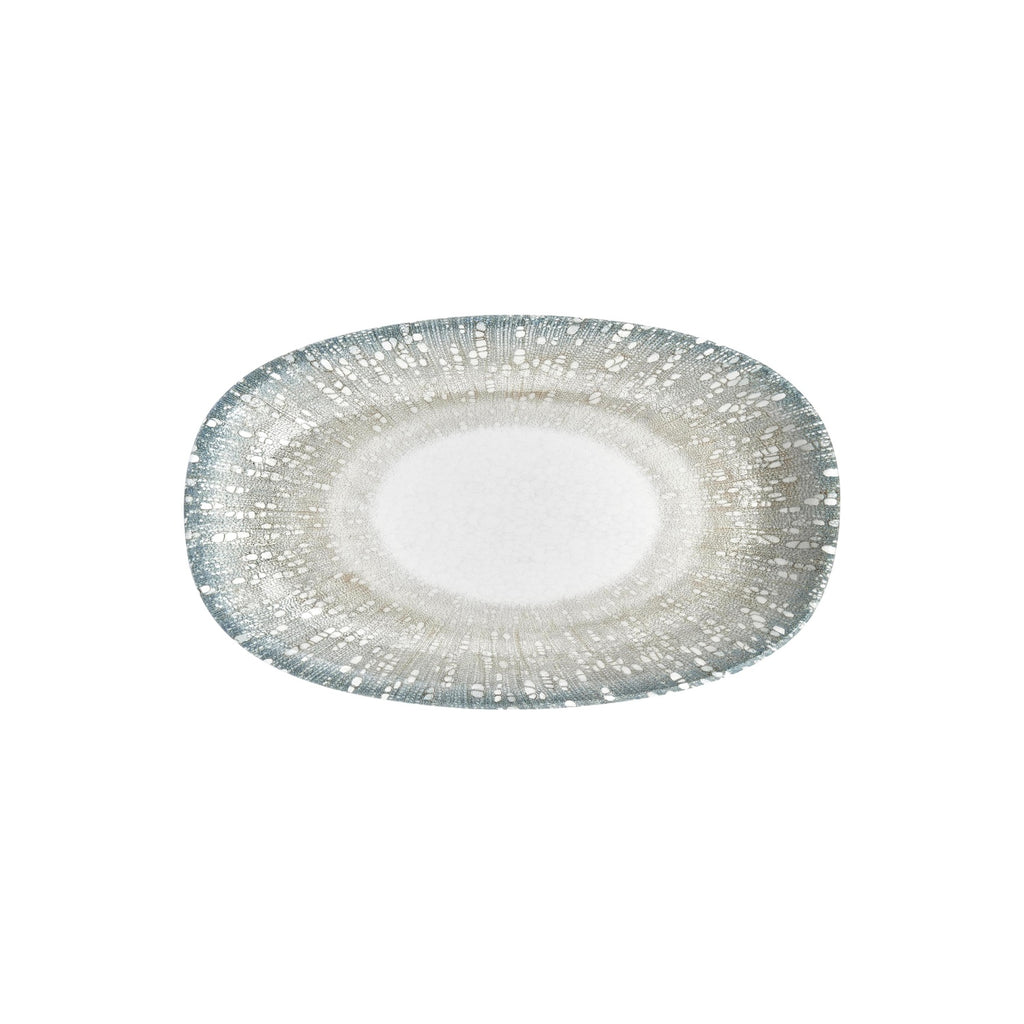 Turgla Vista 13.5Inch  x 8Inch  x h:1.5Inch  Oval Green Vitrified Platter SKU: T-VISZT34OV-6