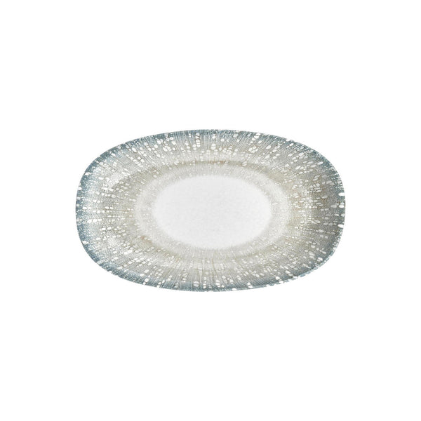Turgla Vista 13.5Inch  x 8Inch  x h:1.5Inch  Oval Green Vitrified Platter SKU: T-VISZT34OV-6